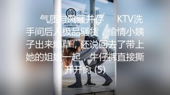 ❤️气质与风骚并存❤️KTV洗手间后入极品骚货，偷情小姨子出来爆草，还说回去了带上她的姐姐一起，牛仔裤直接撕开开肏 (5)