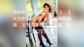 [MP4/409MB]2022.7.3，【大内密探008】，02后兼职嫩妹，发育真不错，大长腿，抠逼口交后入